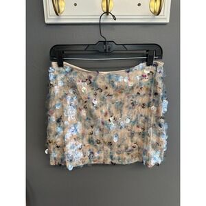 Vintage Zara Skirt Womens Size S Y2K Bubble Disc Sequin Mini Clubwear Glam
